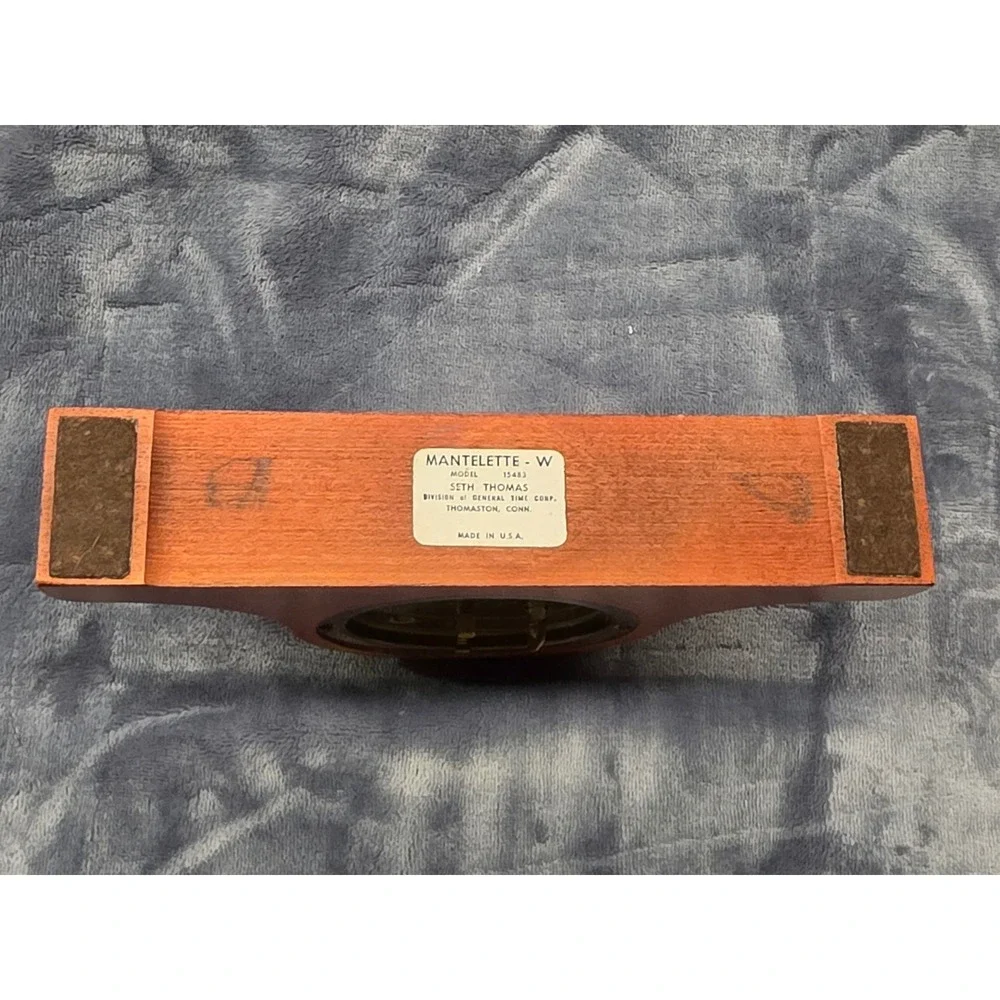 Seth Thomas Mantelette-W Mantel Clock Model 15483 Wood Case Vintage Alarm Clock